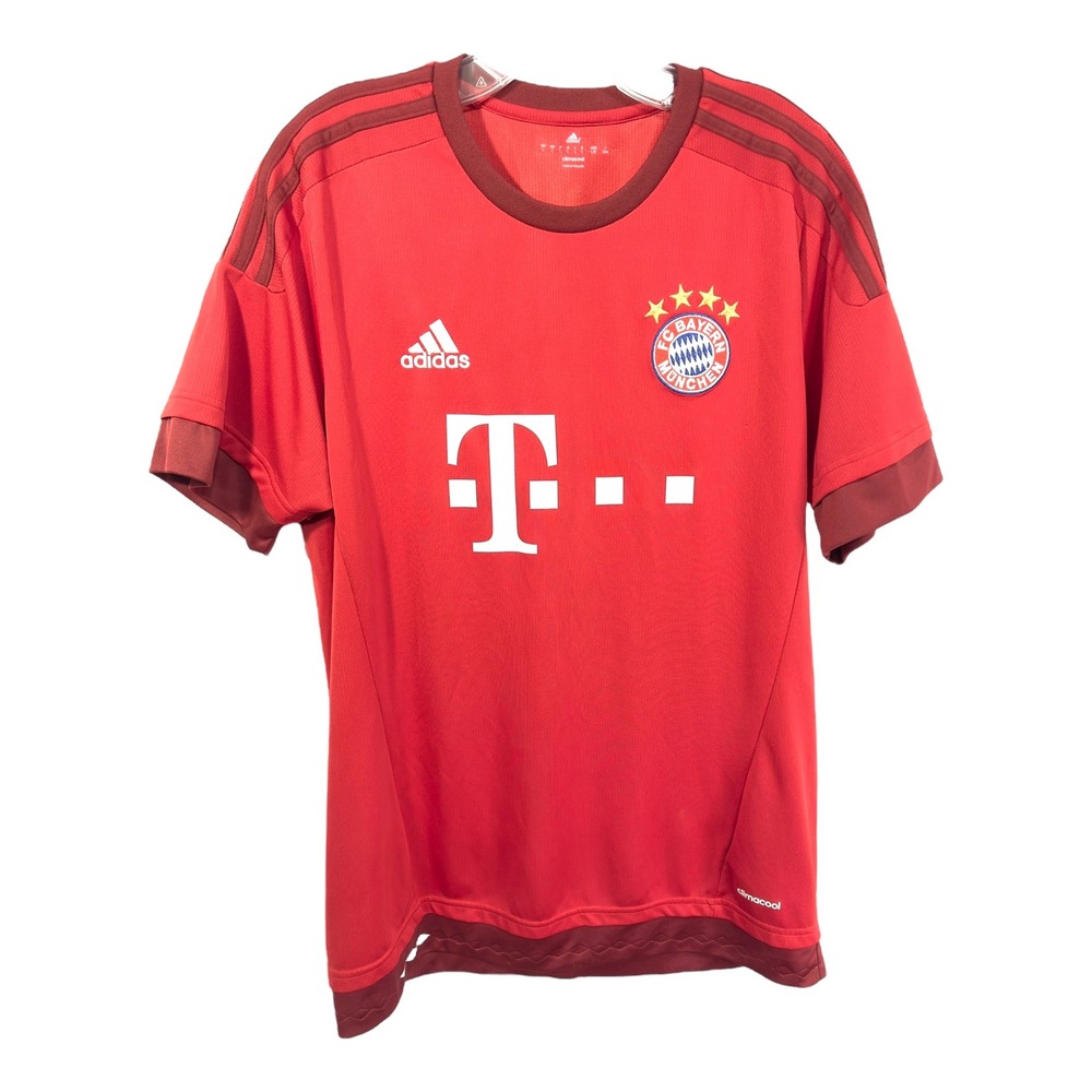 Adidas Bayern Munich Soccer Jersey Size Large T Mobile 2015 2016 Red Mens 502